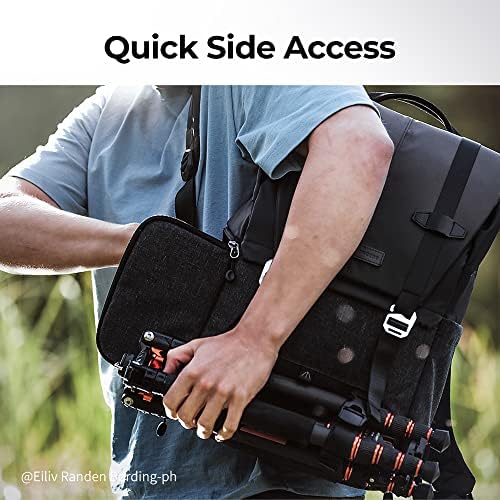 K&F Concept® 3-in-1 Camera Backpack, Fully Open + Side Open Photography Bag, for 1 Camera + 4 Lenses + 15.6 Laptop, for Canon/Nikon/Sony/DJI Mavic Drone