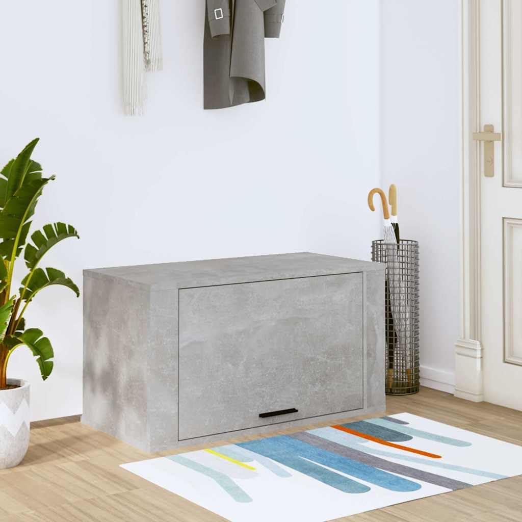 Inżynieryjna drewniana szafka na buty ścienna szary beton 70 x 35 x 38 cm