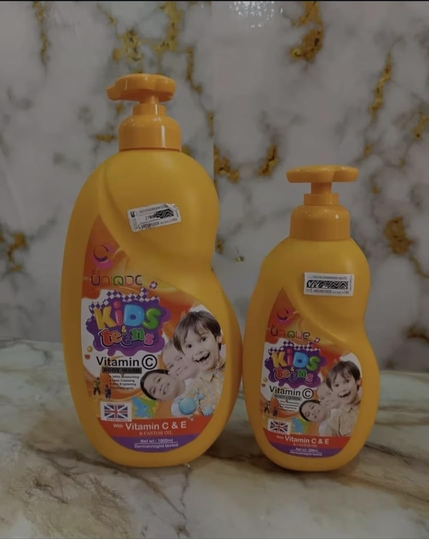 Unique Kids And Teens Vitamin C Brightening Lotion 500ml + Shower Gel 1000ml Set