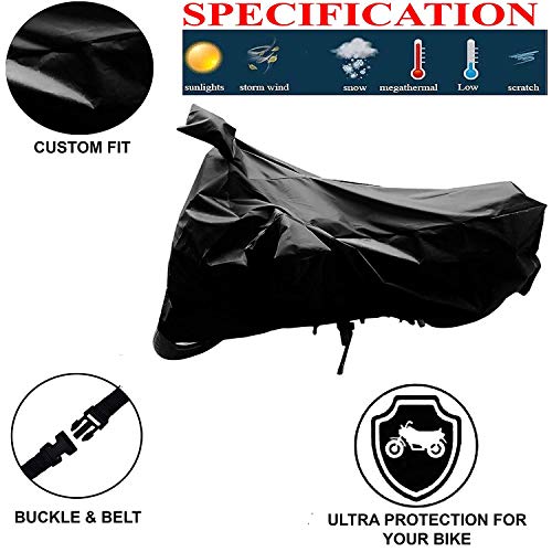 Image of Kandid Black Dust Proof & Water Resistant Double Mirror Pocket Bike Cover for Tvs Radeon