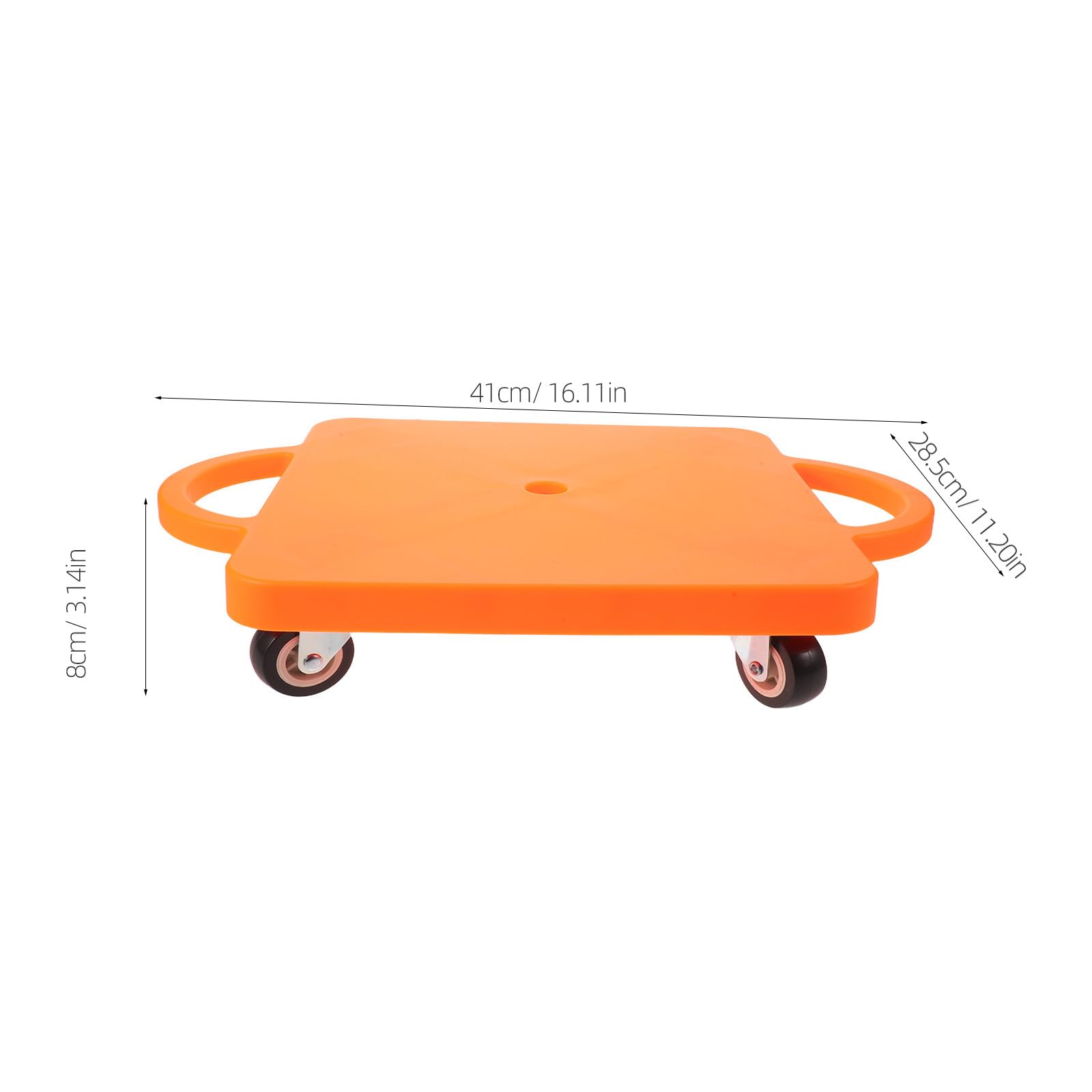 ERINGOGO Sitzendes Kinder-Scooterboard, sensorisches Trainingsbrett mit Kunststoffrädern und -griff für drinnen und draußen zur Förderung der motorischen Fähigkeiten, Orange