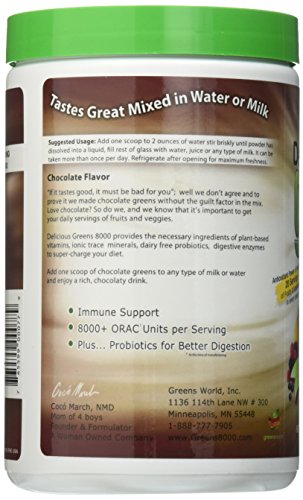 Greens World Delicious 8000 Supplement, Chocolate, 10.6 Ounce #TOP1