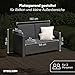 STEELSØN Elnath Gartensofa 2-Sitzer – Rattan Gartenlounge Schwarz/Anthrazit – Loungebett für Balkon/Garten/Terrasse – kleine Couch platzsparend – Outdoor Sofa Set mit Polster – Balkonmöbel wetterfest
