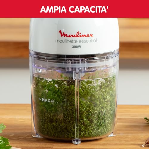 Moulinex DJ5201 Moulinette Essential, 4 Lame Affilate, Trita, Mescola e Sminuzza, Tritatutto, Capacità Recipiente 400 ml, 300 W, Bianco - immagine 6