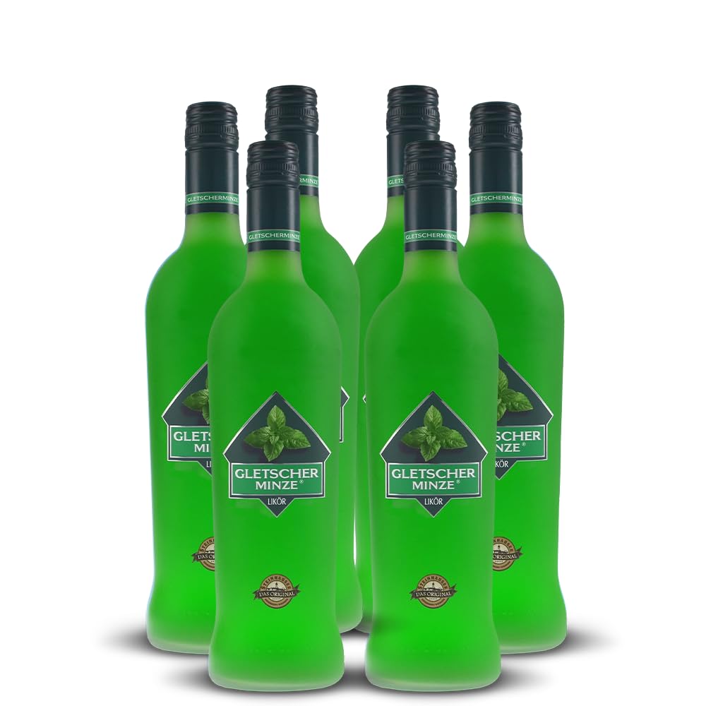 Gletscherminze Likör 700ml 18% Vol. | Der Premium Pfefferminz Likör (6x 0.7L)