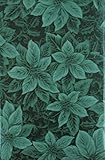 Poinsettias and Holly with Berries Vinyl Flannel Back Tablecloth (Green, 52' x 90' Oblong)