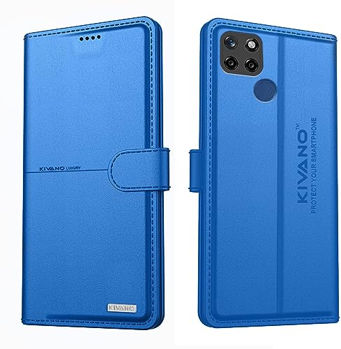 Image of Realme C12 / Realme Narzo 30A / Realme Narzo 20 / Realme C15 Flip Cover | Leather Finish | Inside Pockets & Inbuilt Stand | Shockproof Wallet Style Magnetic Closure Back Cover Case