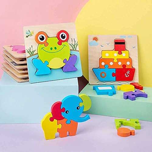 Skyfield Wooden Animal Puzzles & Number Puzzles Gift Toys For 3 4 5 6 7 8 Years Old Boys &Girls, Early Educational Toy Set Toddlers Kids Preschoolers Birthday Gift #TOP3