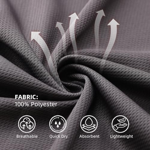 5 Pack Boys/Kids/Teens Quick Dry Shirts Mesh Moisture Wicking Active Athletic Performance T-Shirts(Age 4-18Y)2