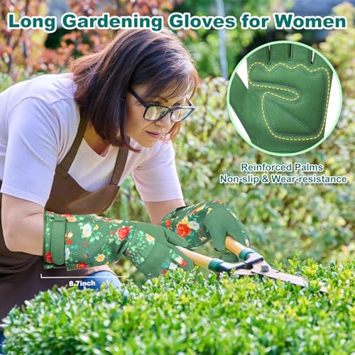 DLY Gardening-Gloves-for-Women, Breathable and Comfortable Long-Leather-Garden-Gloves - Image 3