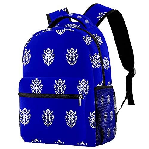 Sac à dos décontracté à motif floral bleu idéal pour vos voyages légers