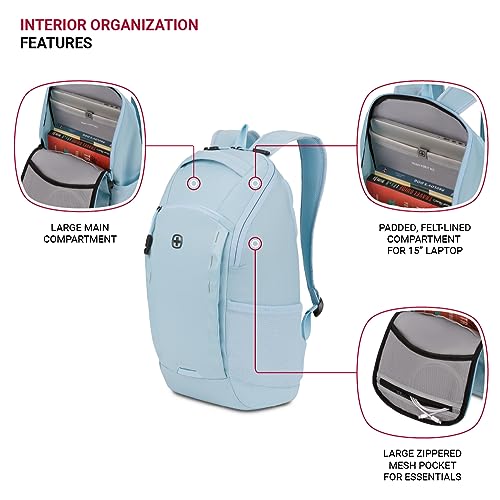 Image of SwissGear 8117 Laptop Backpack, Light Blue, 17.75 In