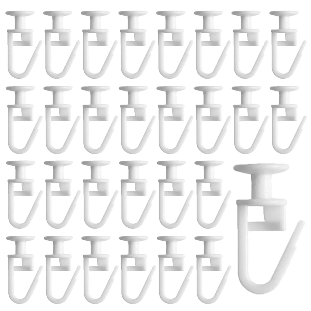 Rxkfigx White 100 Pcs Curtain Gliders For Window, Curtain Rails Sliding Hooks, Plastic Curtains Track Glider Hooks Curtains Hook 11 Mm For Door And Rail