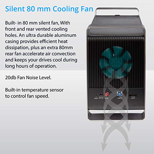 Image of Syba 5 Bay 2.5 inch and 3.5 inch SATA HDD External USB 3.0 / eSATA RAID Hard Drive Enclosure Support 120TB & RAID 0 /1 /5 /10 /JBOD Mode SY-ENC50122