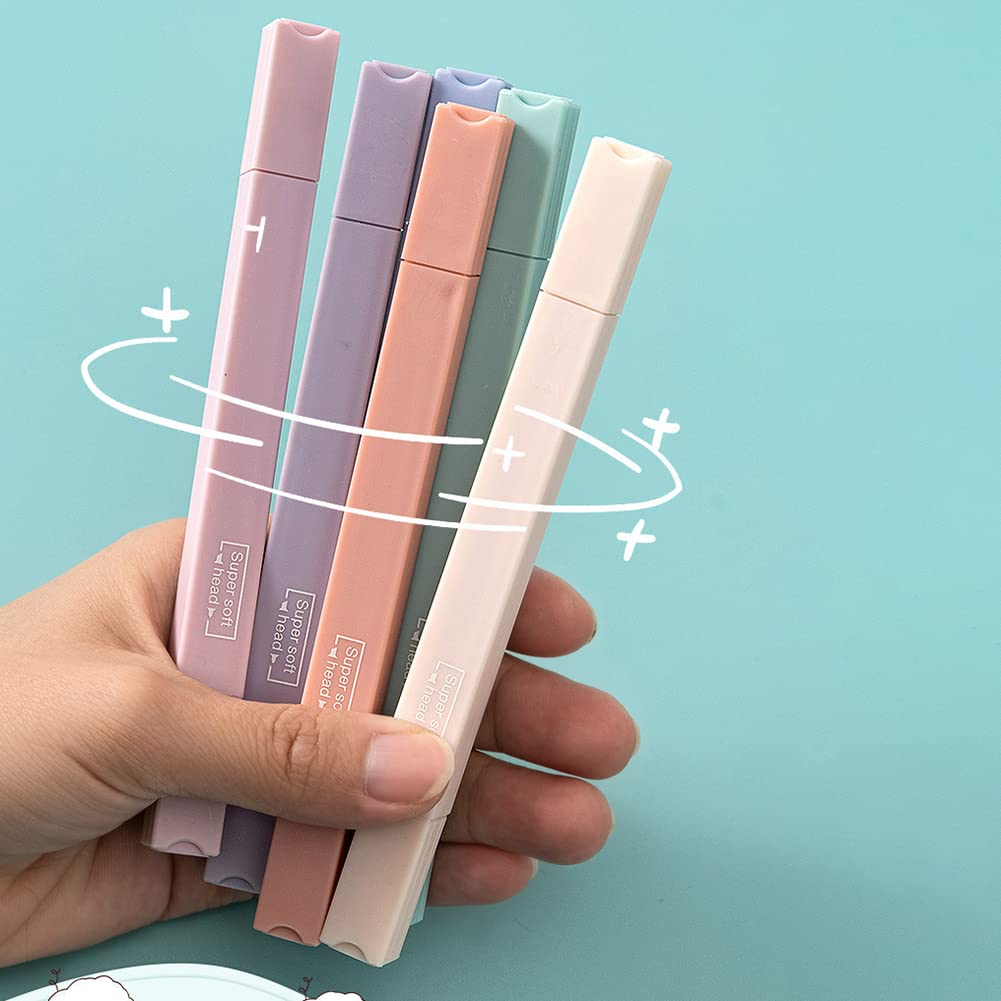 6 Surligneurs Pastel – Couleurs Douces, Pointe Biseautée, Séchage Rapide – Pour Notes, Bible, Journal, Bureau - 11
