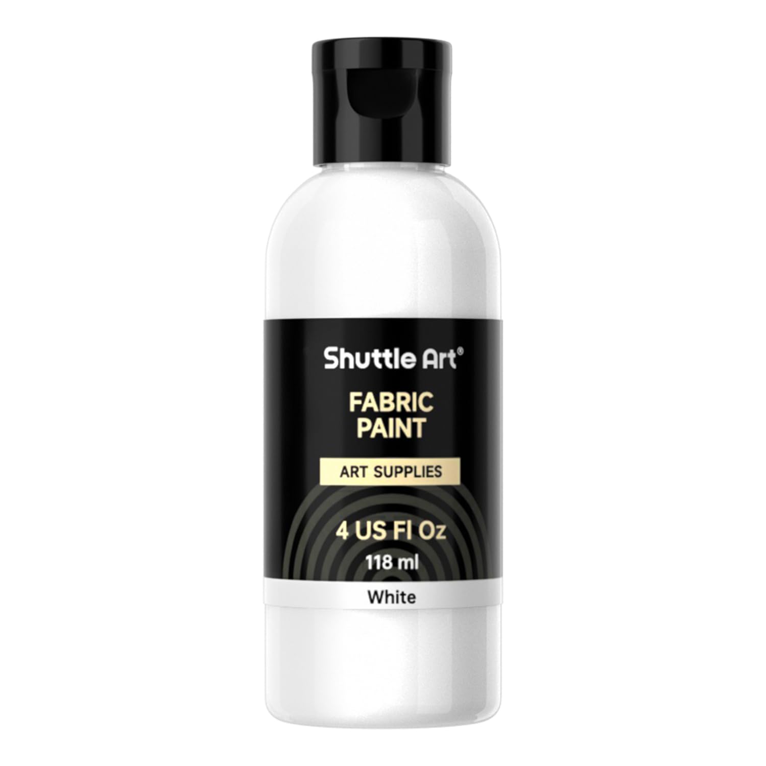 Shuttle Art White Fabric Paint Permanent for Clothes, Fabric Paint Set (4oz, 118 ml) Ideal for Base Coverage Non-Toxic Waterproof Textile Paints for T-Shirt, Shoes, Bag, Jeans