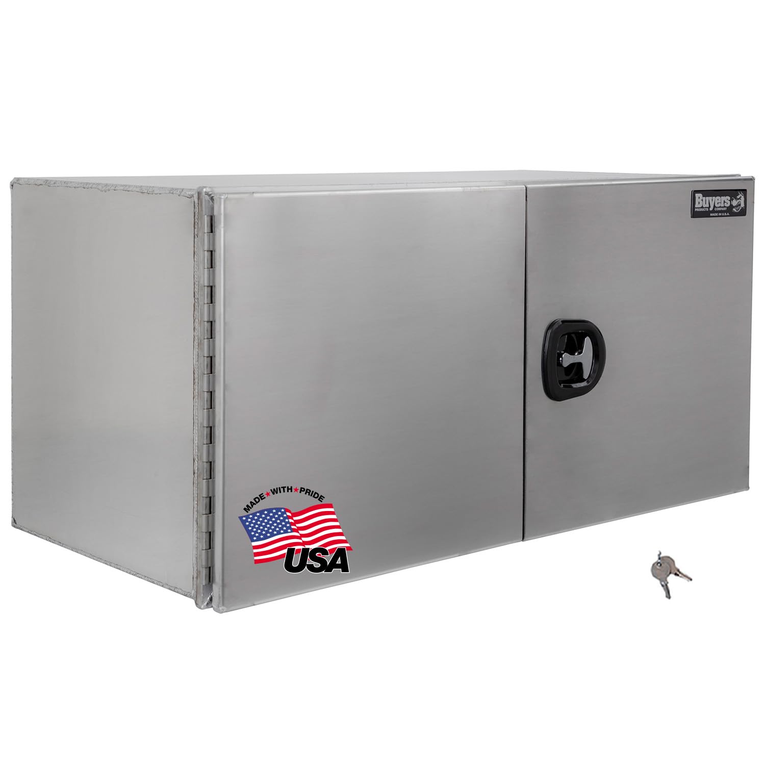 Buyers Products 1705440 Silver Pro Series Smooth Aluminum Underbody Truck Box with Barn Door, 24x24x48 Inch, Durable Vehicle Tool Box for Storage and Organization