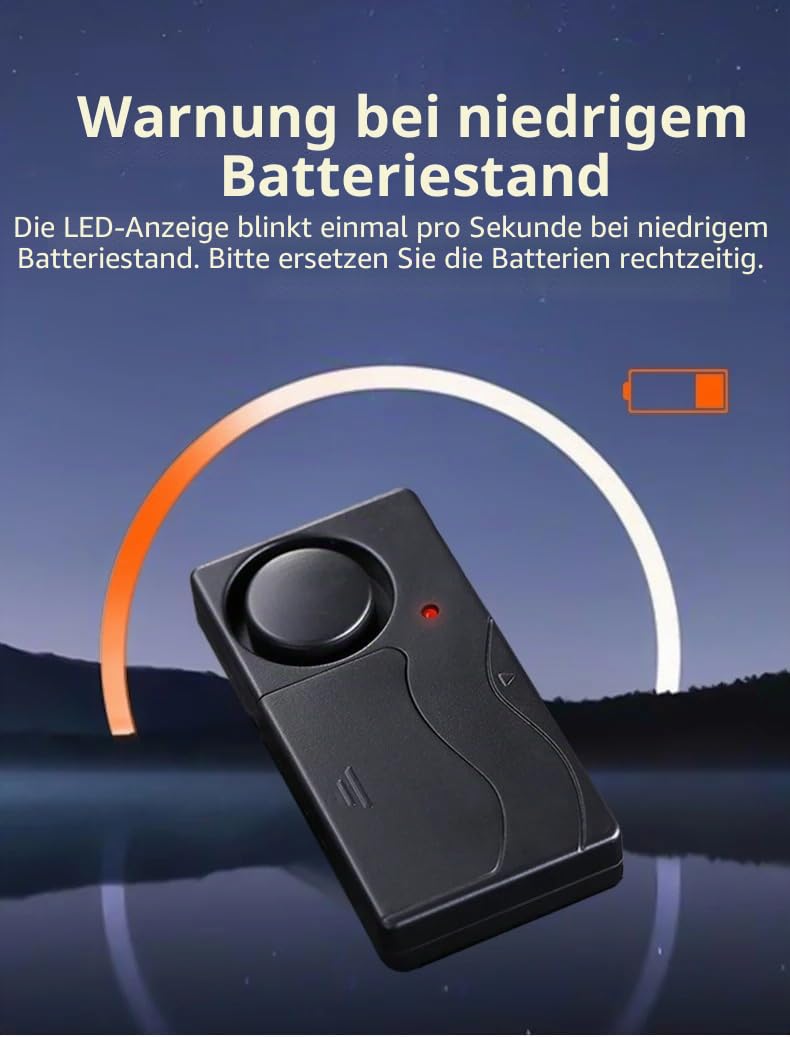 Mengshen Vibrationsalarm 3er-Pack 110dB Einstellbare Empfindlichkeit | Motion Sensor, Anti-Diebstahl, Für Tür Fenster Fahrrad Motorrad Motor Home
