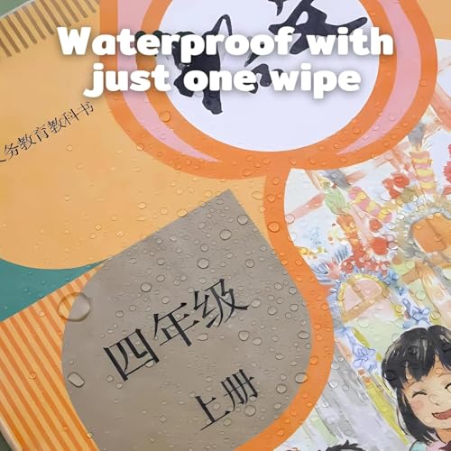 Image of RUCON 60-Piece Self-Adhesive Book Cover Set - Waterproof & Transparent Protective Film for School Textbooks & Notebooks - 3 Multi-Size Combo (A4, 16K, 22K) - Bubble-Free Clear Plastic Sheets