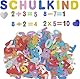 FangBoJie 128 Stück Moosgummi Buchstaben Selbstklebend, Glitzer Buchstaben für Schultüte, Schaumstoff Buchstaben Aufkleber, Schaumstoff Zahlen Deko, Schulkind Schulanfang Einschulung
