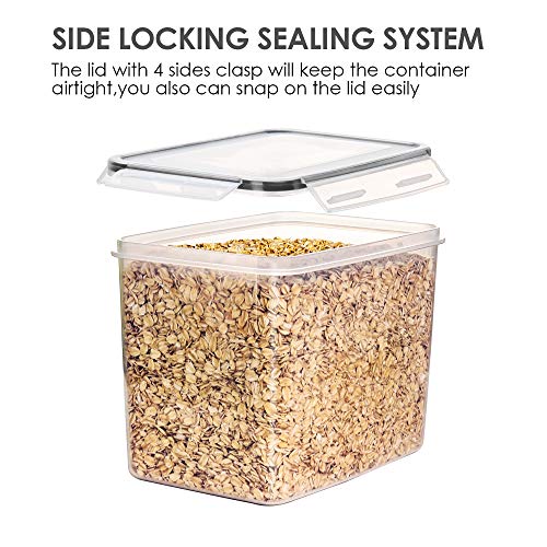 Vtopmart Airtight Food Storage Containers 6 Pieces - Plastic Bpa Free Kitchen Pantry Storage Containers For Sugar,Flour And Baking Supplies - Dishwasher Safe - Include 24 Labels, Black #TOP5