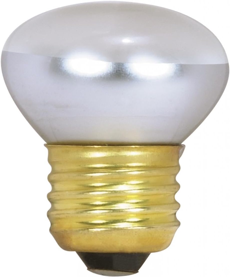 Satco 40R14 Incandescent Reflector, 40W E26 R14 Stubby, Clear Bulb