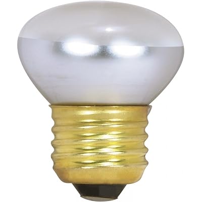 Satco 40R14 Incandescent Reflector, 40W E26 R14 Stubby, Clear Bulb