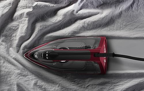 Tefal FV2846 Express Steam Dampfbügeleisen, 2400 W, 40 g/Min. Dampfmengenregulierung, 180 g/Min. Dampfstoß, Antitropf-Funktion gegen Flecken auf der Wäsche, 270 ml Wassertank, Schwarz/Weinrot