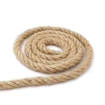 VMPS Brand | 10mm, 33 Foot | Natural Jute Rope for Craft Work Thick Hemp Rape for Heavy Weight Lifting Manila Rassi for jhula