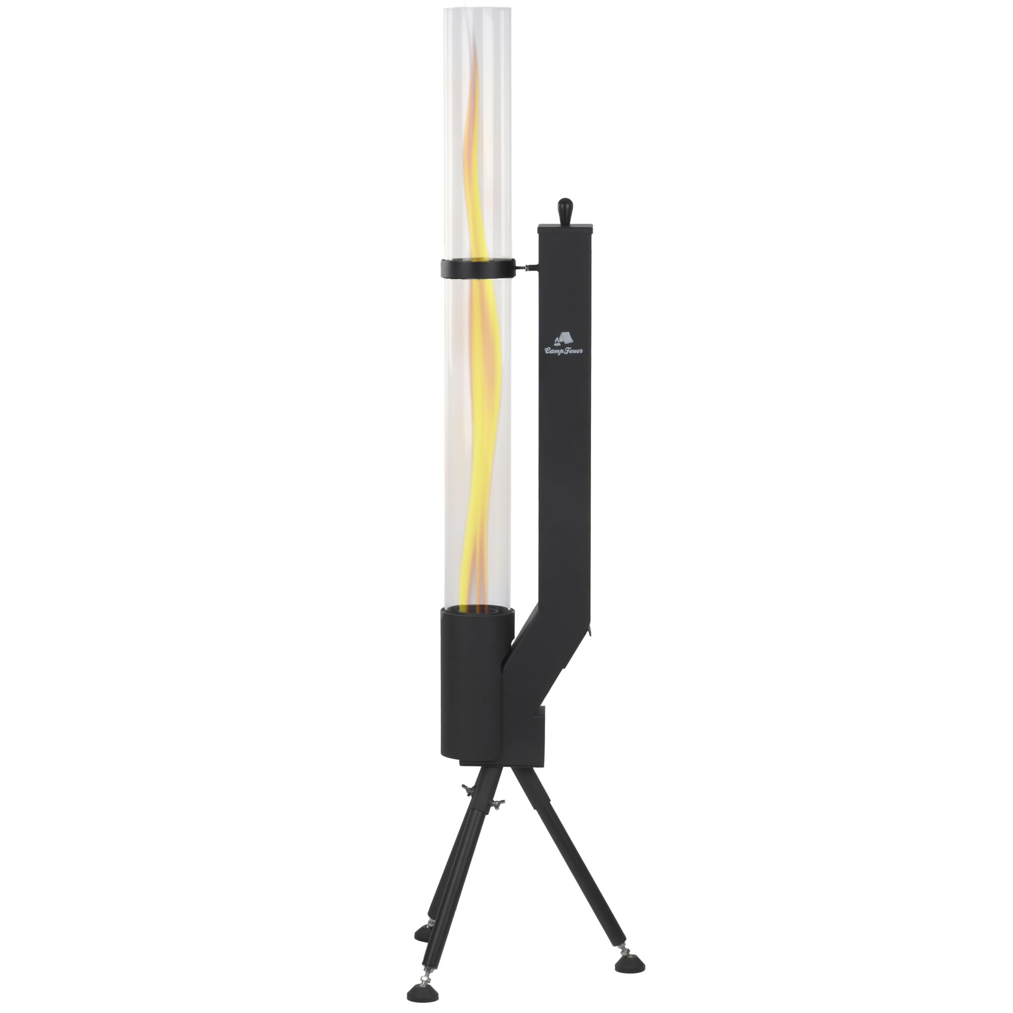 Tuyau De Feu à Granulés En Acier Carbone - Torche De Jardin Avec Clapet Réglable, Tube En Verre 100cm, Durée 60 Min