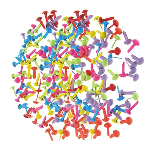 KONTONTY 200pcs Iron Double Foot Spikes Handmade Brads Diy Craft Supplies for Scrapbooking Decorative Boys and