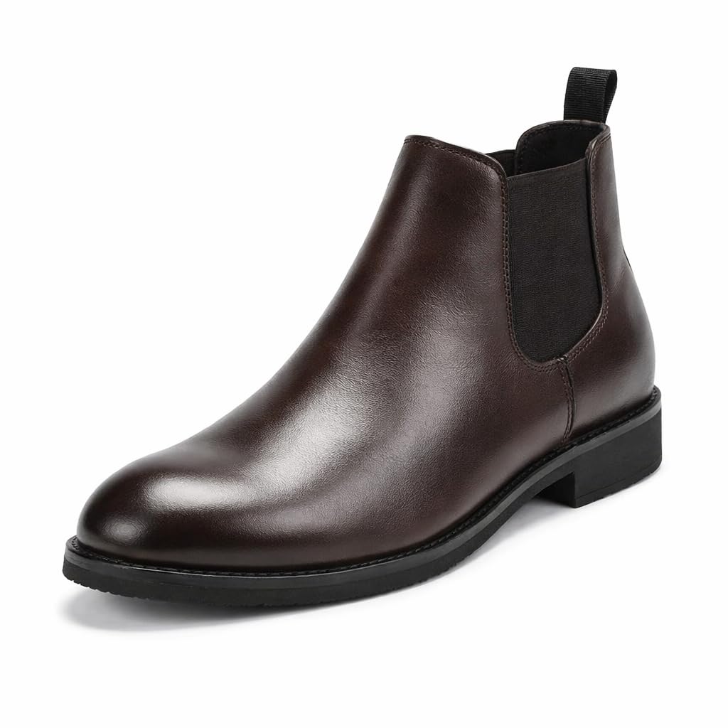 new star footwear Men's Classic Black Leather Chelsea Boots | Formal & Casual Slip-On Ankle Boots with Elastic Side Panel and Pull Tab | Durable & Stylish Lightweight Boots for Men-picture-53