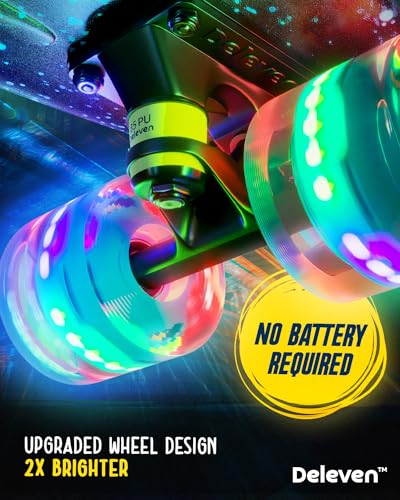 D Deleven Deleven 22 Inch Skateboard With Bright Led Wheels, Skate Tool, Abec 7 Bearings - For Kids Beginners Adults thumb #3