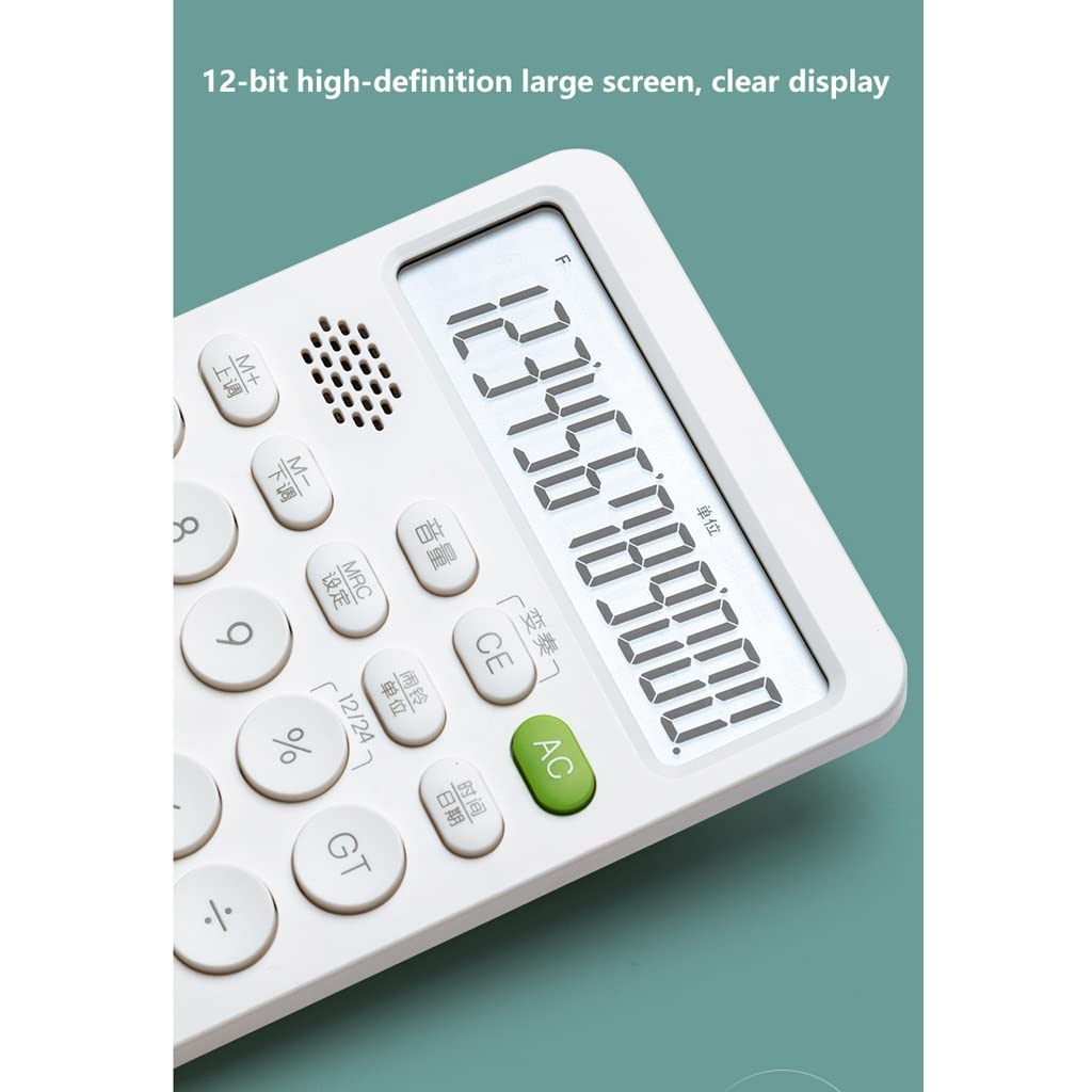 calcolatrice, Calcolatrice elettronica a 12 cifre, alimentata a batteria, calcolatrice portatile con ampio display LED, for studenti, ufficio