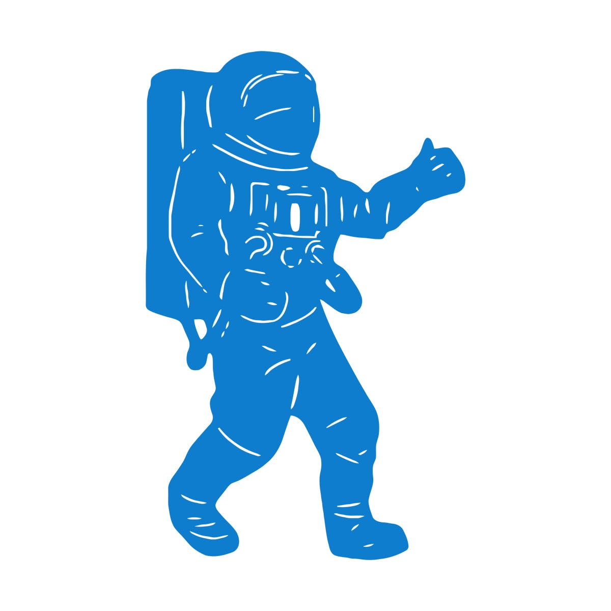 Astronaut Office Space Creative Boy Fine Carving Stickers 72x113.9cm Art Mural Painting Extra Large Blue