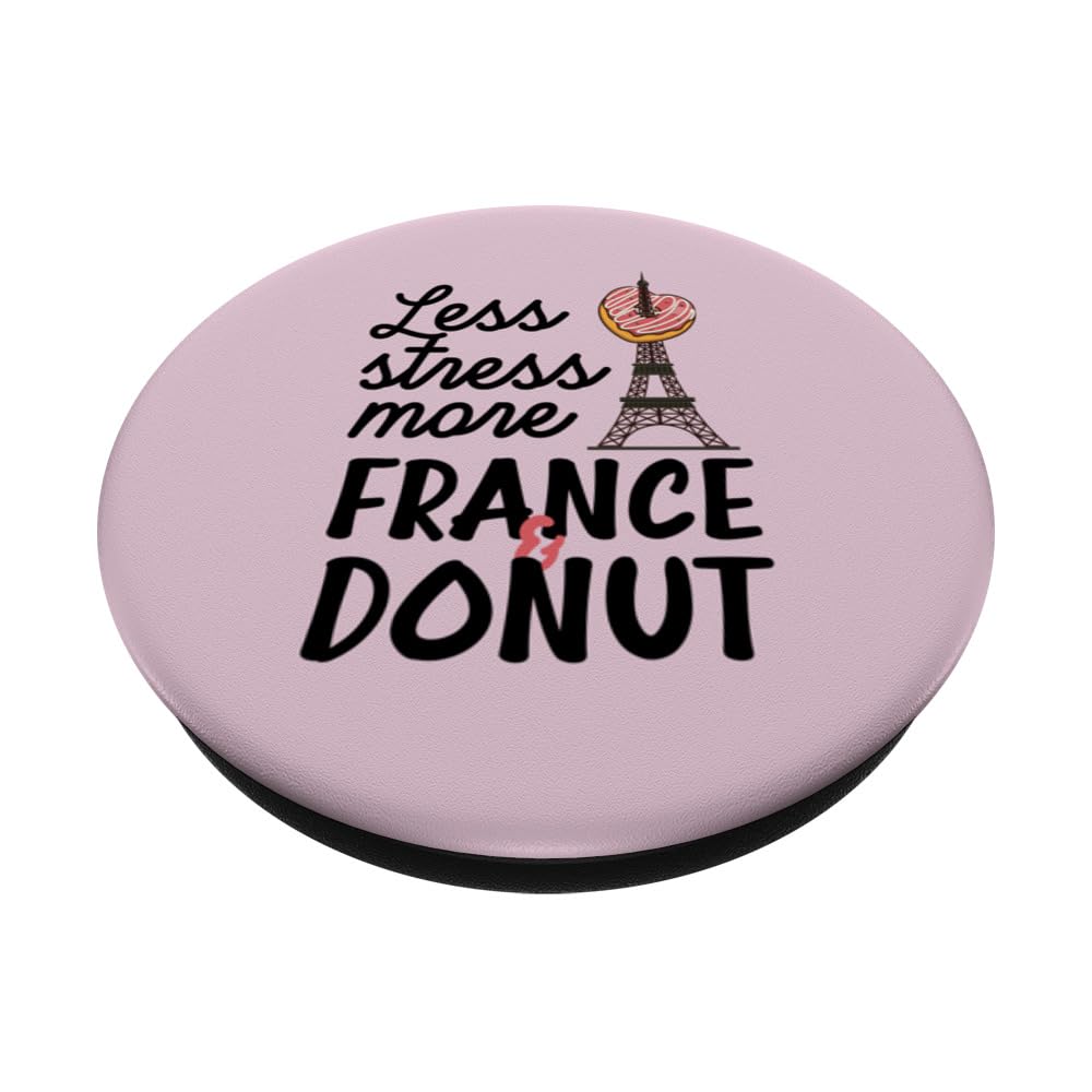 Less stress more Franc Donut PopSockets Swappable PopGrip, Black - Image 2