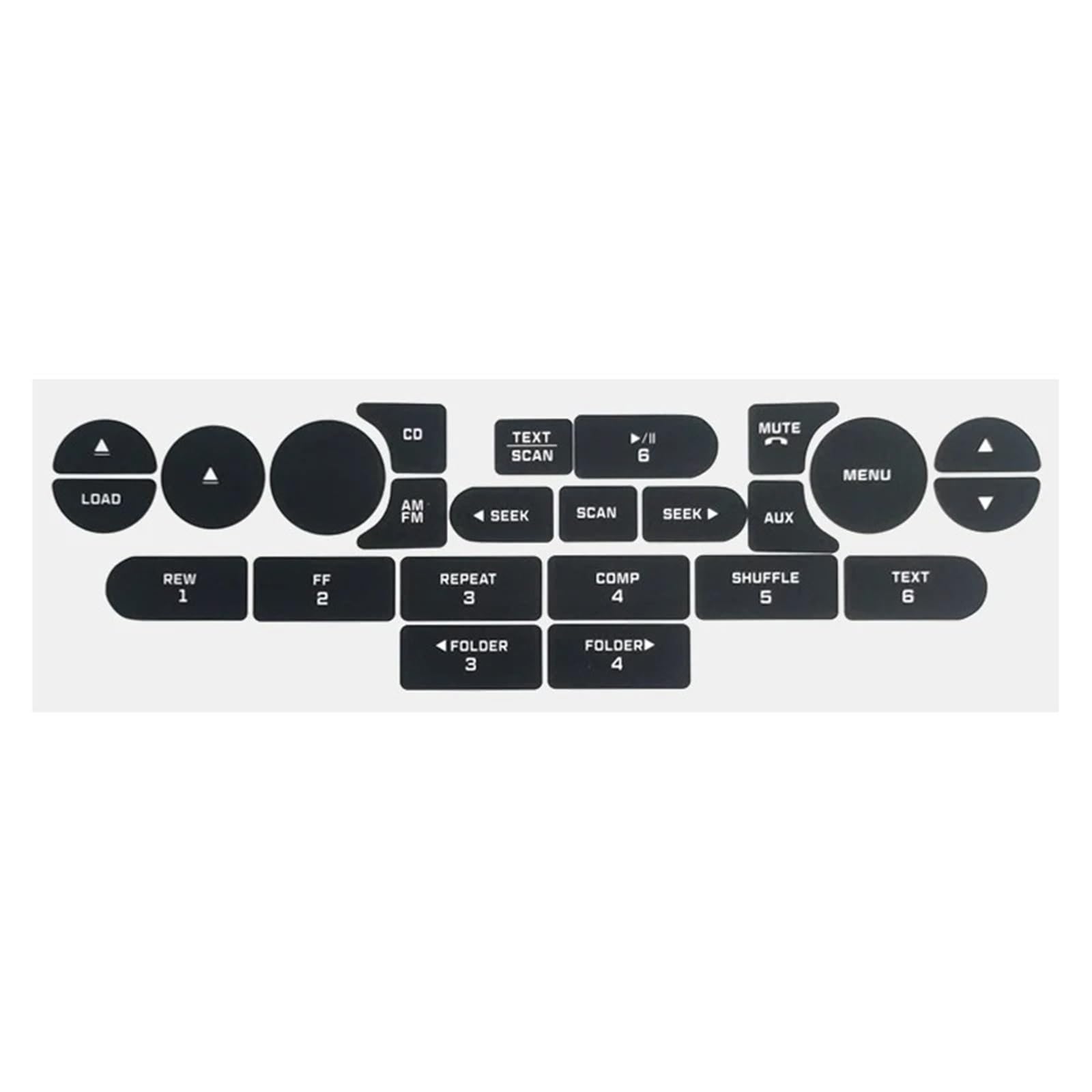 Interior Button Decals Compatible with for Mustang 2005-2009 1Pc Button Worn Peeling Repair Decal Dash Control Restoration Kit
