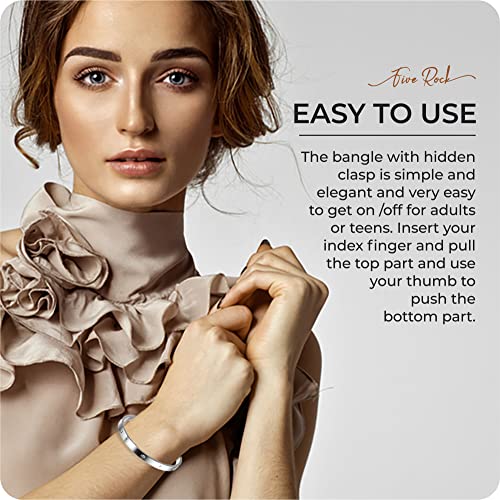 Five Rock Style" Elegant Bracelet Bangles Gift Box, 1 Silver, 1 Gold, 1 Rose Gold, Friendship Jewelry, Stainless Steel Hinged Love Bracelets With Select Cubic Zirconias (22Cm) #TOP7