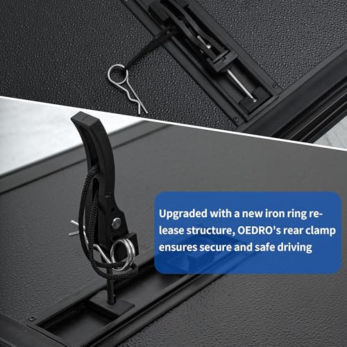 Image of OEDRO FRP Hard Tri-fold Tonneau Cover Fold Truck Bed Covers Fits for Ford F150 F-150 2015-2025 with 5.5 Feet Bed