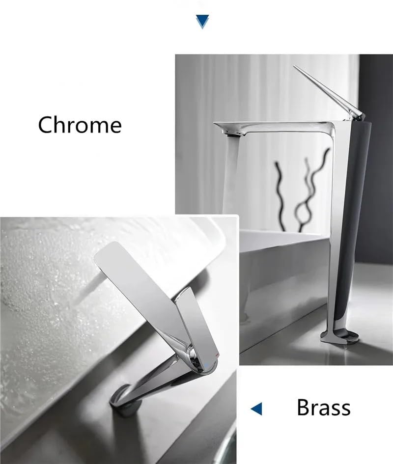 Mitigeur de lavabo haut pour robinet de salle de bain moderne noir