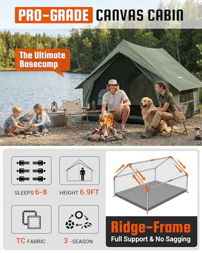 KingCamp 6-8 Person Canvas Hot Tent
