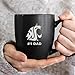 Rico Industries NCAA Washington State Cougars - WSU #1 Dad 15oz Laser Engraved Matte Black Ceramic Bistro Mug - for Hot or Cold Drinks
