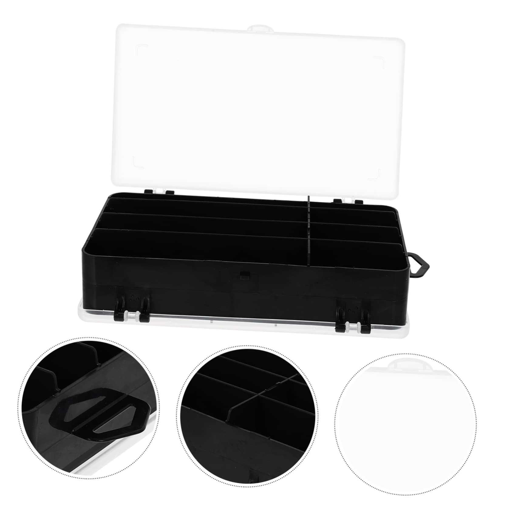 TOYANDONA Scatola Accessori per La Pesca Contenitori Container di Attrezzatura da Pesca Scatole per Esche da Pesca Custodia per Esche Contenitore per Esche da Pesca Pp Nero
