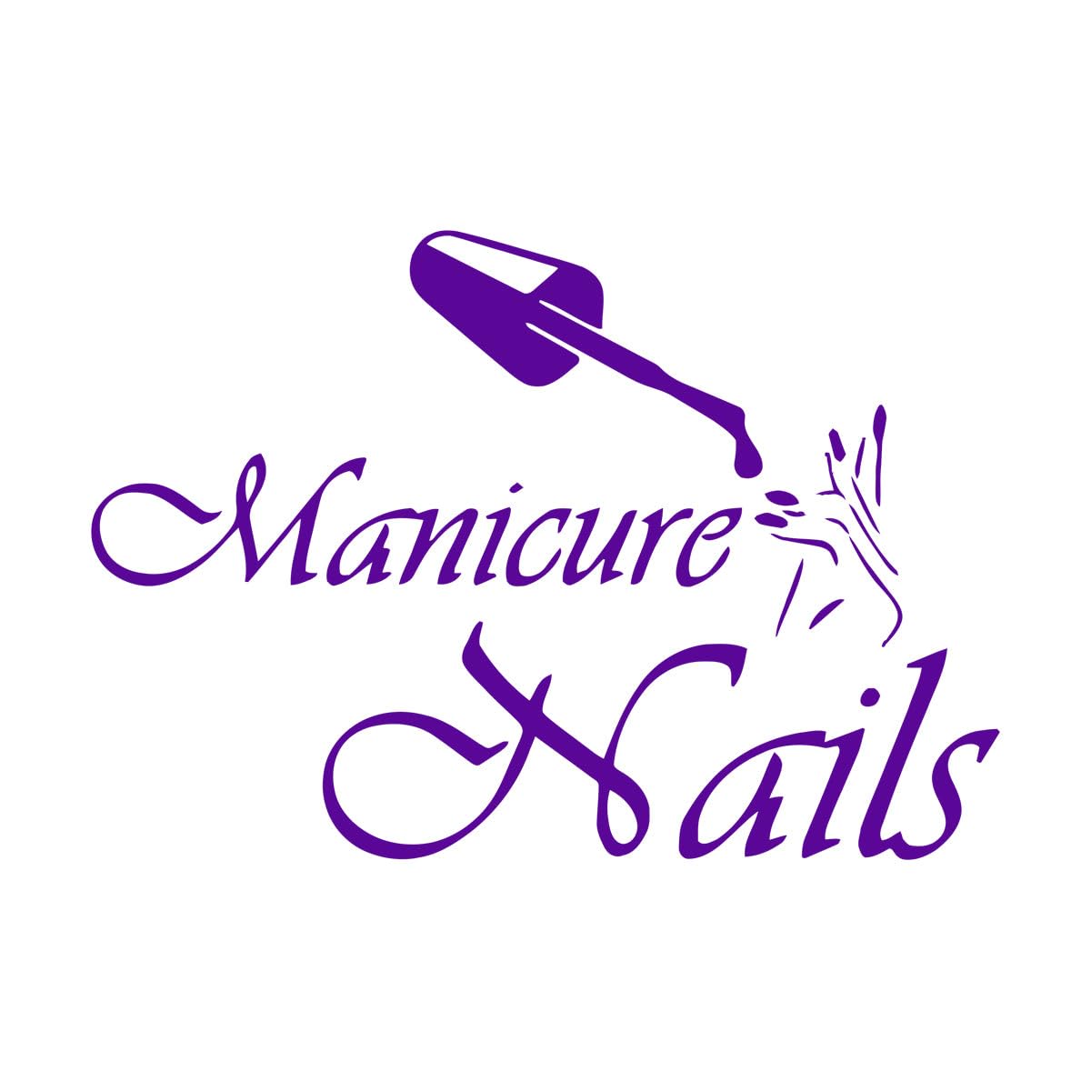 Manicure Nails Logo Wall Vinyl Decal Nail Art Decor for Beauty Salon Nails Studio Shop Removable Vinyl Window Sticker Small - 29x42cm — image 1