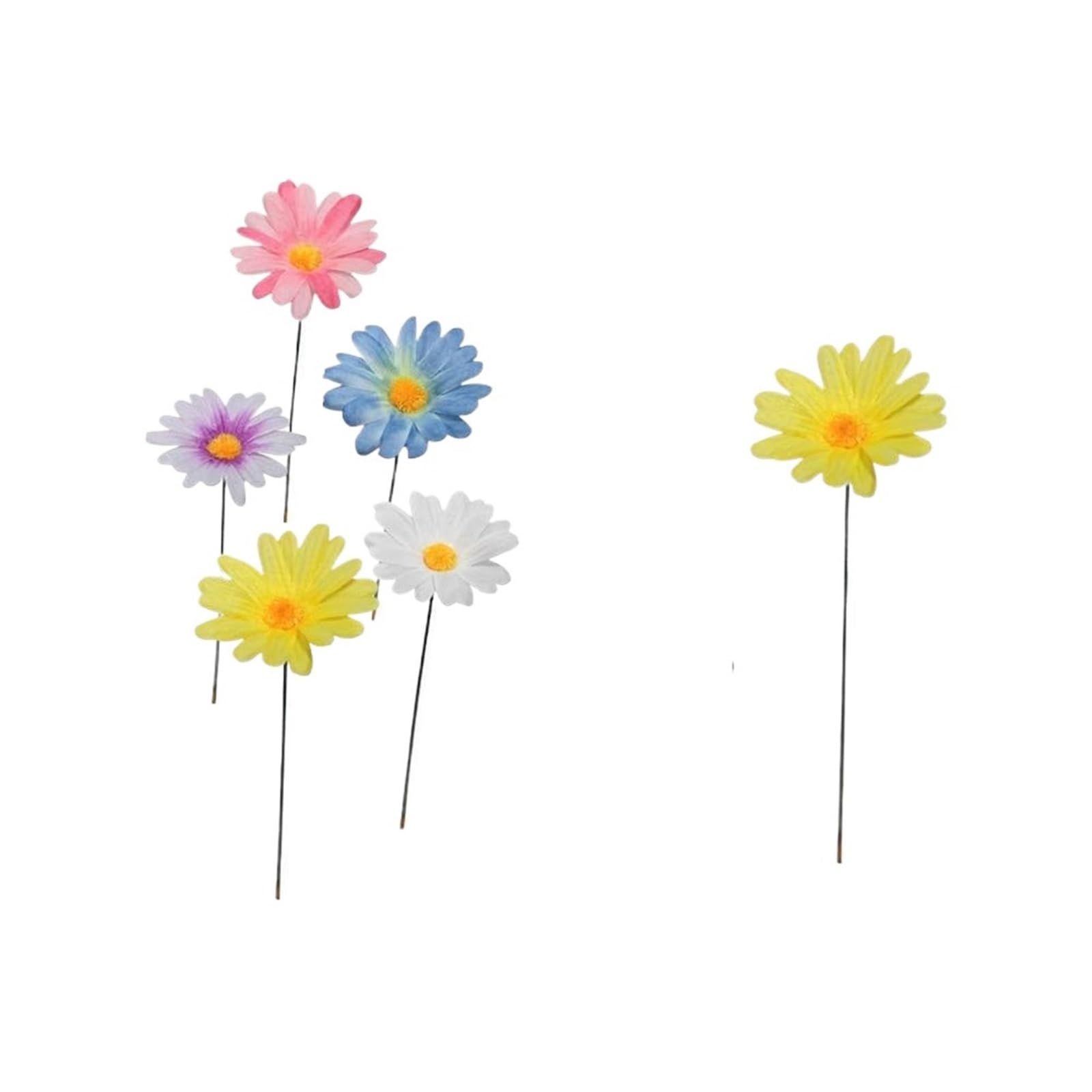 WJLYDM 5/10/20pcs Daisy Garden Stake Iron Insert Art Ornament Mother's Day Metal For Lawn Courtyard Decor