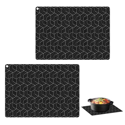 Sekfpnk 2 alfombrillas protectoras de silicona para placas de inducción, 25 x 35 cm, alfombrilla de protección para placa de inducción, base resistente al calor, adecuada para cocinar en placas de