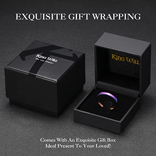 Image of King Will Men's Women's Tungsten Carbide Ring 24k Gold Plated Rose Gold Plated Domed Polished Finish Wedding Band