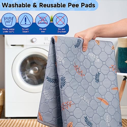 Image of Sunheir 2-Pack Extra Large Reusable Dog Mat for Floor, Dog Playpen, Non-Slip Waterproof, Super Absorbent Washable Pee Pads for Dogs, Pet Whelping Pads, Crate (36 inch x 41 inch, Light Grey)