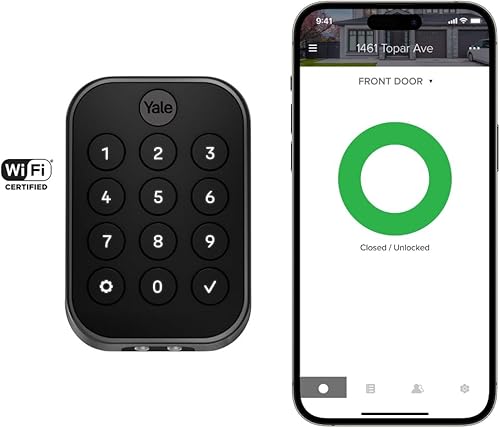 Miniatura 2 de Yale Assure Lock YRD430-F-WF1-BSP - Cerradura de puerta inteligente de 2 táctiles sin llave negra con teclado de pantalla táctil conectado Wi-Fi y
