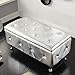 Christies Home Living Silver Crystal Tufted Storage Bench,